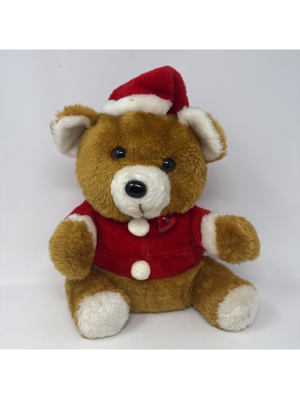 Vintage Plush Stuffed Christmas Carols Bear Musical Heart Not Working